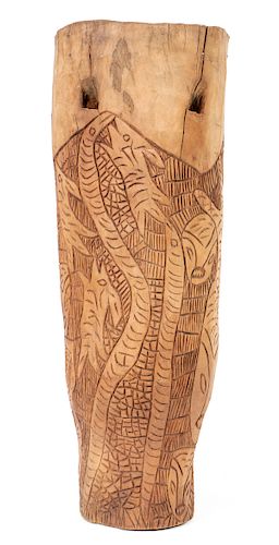 Haitian (20th c.) Carved Wood Drum