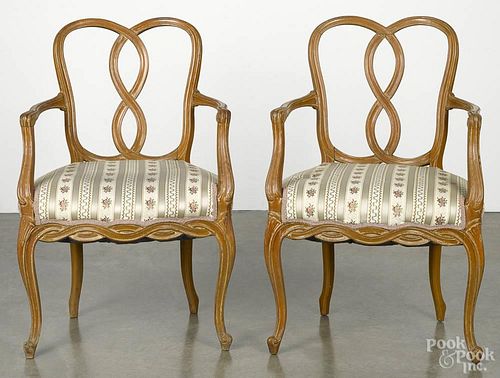 Pair of French painted armchairs, early 20th c.