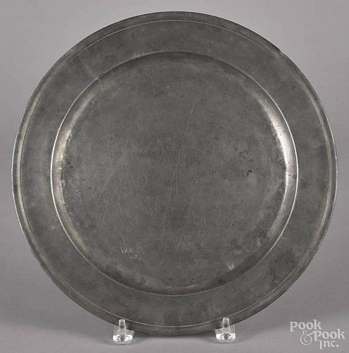 Ten English pewter plates, 18th/19th c., to include one bearing the touch of Robert Bush and one by