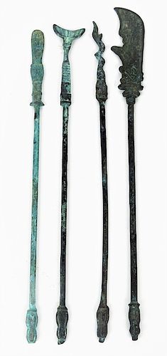 Four Ancient Chinese Bronze Throwing Darts