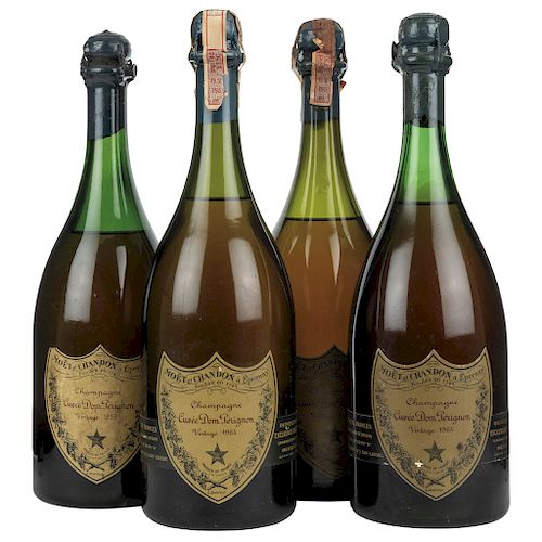 Cuv_e Dom P_rignon. Vintage 1959 y 1964. Brut. Champagne. MoÔt et Chandon ö Äpernay. Piezas: 4.