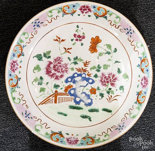 Chinese famille rose porcelain charger, late 19th c., 13 1/2'' dia.