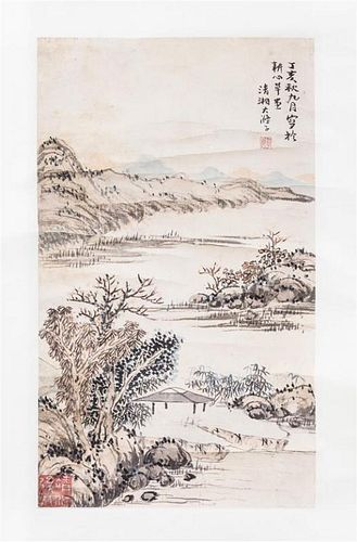 After Shi Tao, (1642-1718), Riverscape Scene