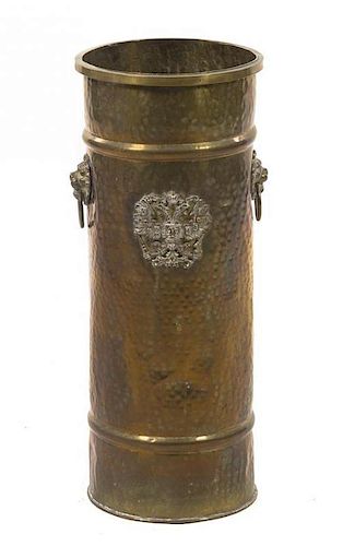 * A Victorian Brass Umbrella Stand, Height 23 3/4 inches.