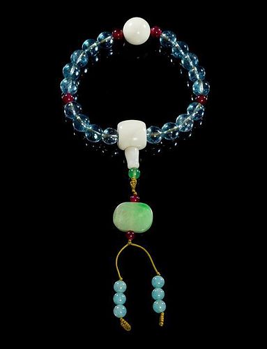 Aquamarine Prayer Beads, Shouchuan Diameter 4 inches.