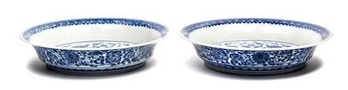 A Pair of Blue and White Porcelain Plates Diameter 6 3/4 inches (each).
