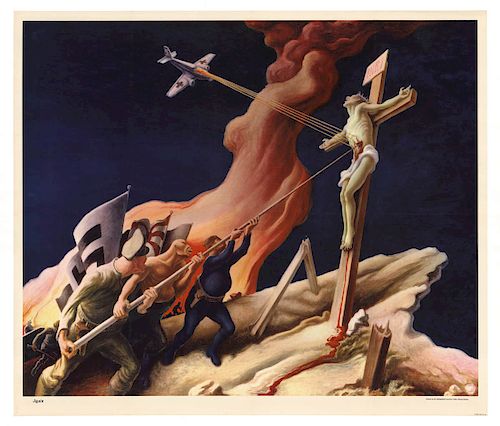 Thomas Hart Benton - Again - Original, WWII Offset-Lithographic Poster