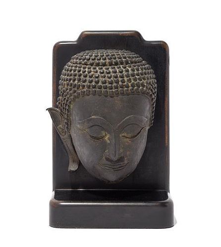 A Cambodian Terracotta Head of Buddha Height 7 inches.