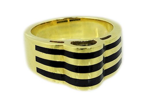 Bernard K Passman 18k Gold & Onyx Ring