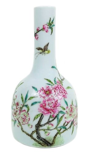 Chinese Famille Rose Porcelain Mallet Vase