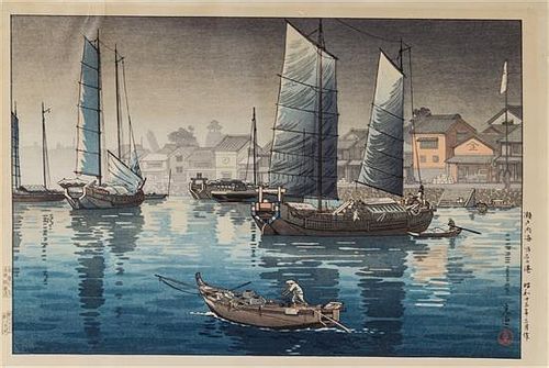 * Tsuchiya Koitsu, (1870-1949), Seto-naikai Akashi no minato (Akashi Harbor, Inland Sea)