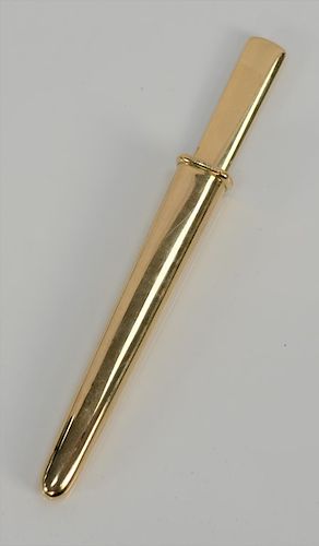 Tiffany & Co. 14 karat gold letter opener with holder (holder missing a part). 
length 5 1/2 inches, total weight 61.6 grams. 

Prov...