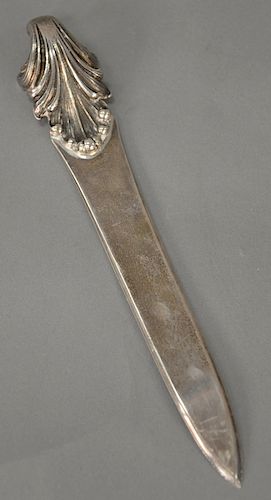 Buccellati silver letter opener with scrolled handle. 
length 10 in., 6.6 troy ounces
