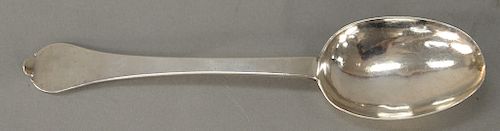 George Cox (British) silver spoon, circa 1696.  length 7 3/4 inches (19.69 cm), 1.4 troy ounces   Provenance:  A deaccession...