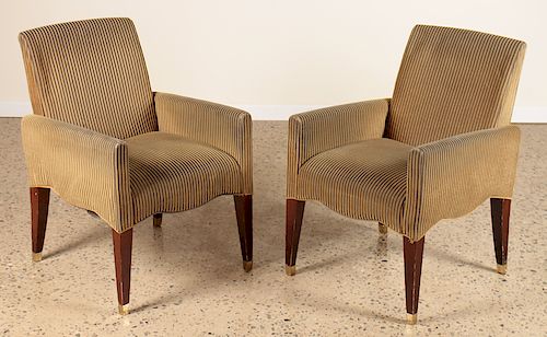 PAIR OLIVIER GAGNERE ROSEWOOD ARM CHAIRS