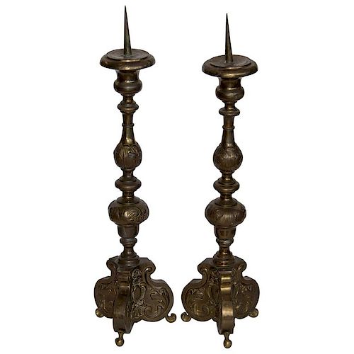 Pair of Antique Spanish Candlesticks