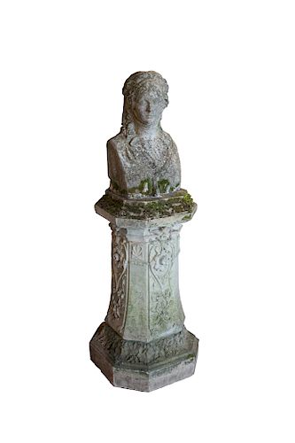 Antique Bust of Frederica, Queen of Hanover on Plinth