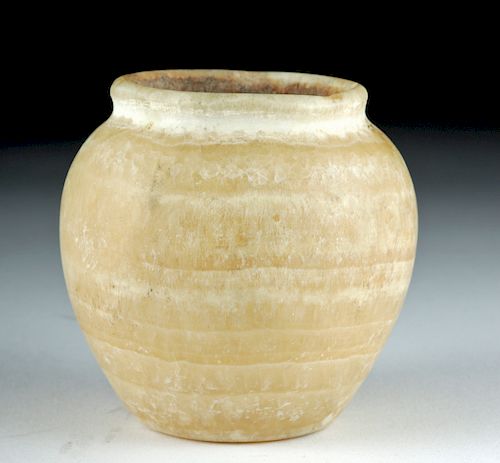 Egyptian Late Dynastic Banded Alabaster Jar