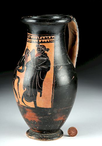 Greek Attic Black Figure Pottery Olpe