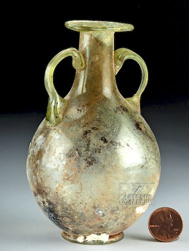 Roman Glass Vase w/ Applied Trail Handles