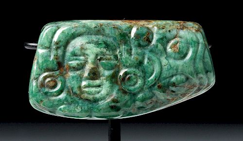 Gorgeous Mayan Greenstone Pendant - Two Faces