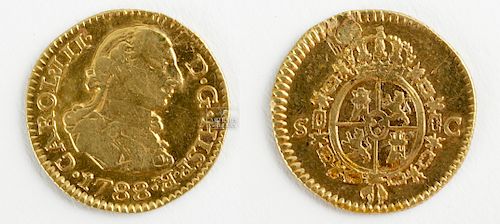 Spanish Carlos III Escudo Gold Coin - 1788