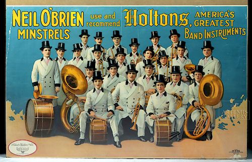 Early 20th C. Original Poster O'Brien Minstrels