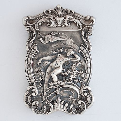 William B. Kerr & Co. Sterling Match Safe with Nude Figure