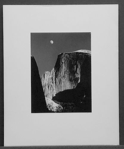 Adams, Ansel,   American 1902-1984,"Moon and Half Dome Yosemite National Park, California", 