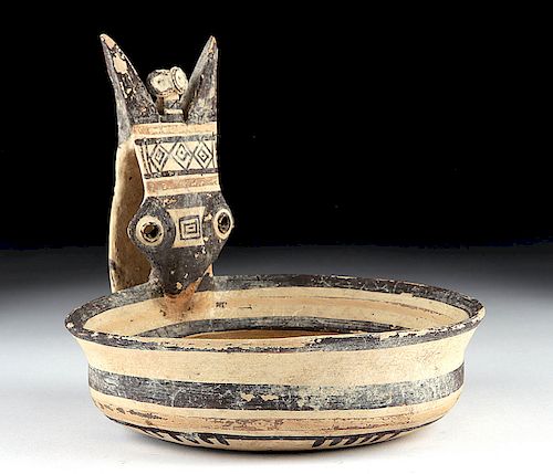 Daunian Pottery Kyathos with Owl