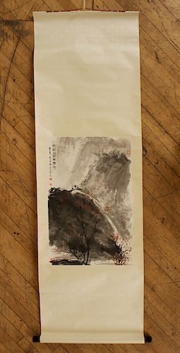 CHANG RAN CHINESE HAND PAINTED SCROLL LANDSCAPE