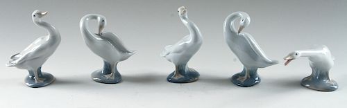 COLLECTION 5 LLADRO PORCELAIN FIGURES MARKED