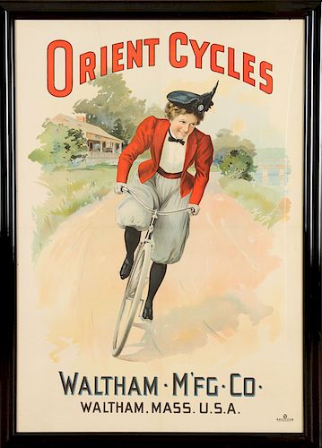 ORIENT CYCLES WALTHAM MFG. CO. LITHOGRAPH