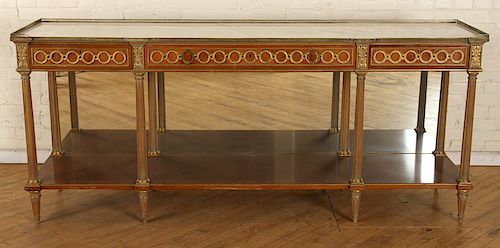 FRENCH DIRECTOIRE STYLE WHITE MARBLE TOP BUFFET