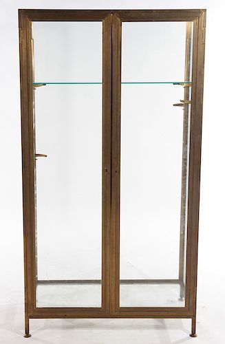 ITALIAN BRONZE VITRINE 2 GLASS DOORS 1950