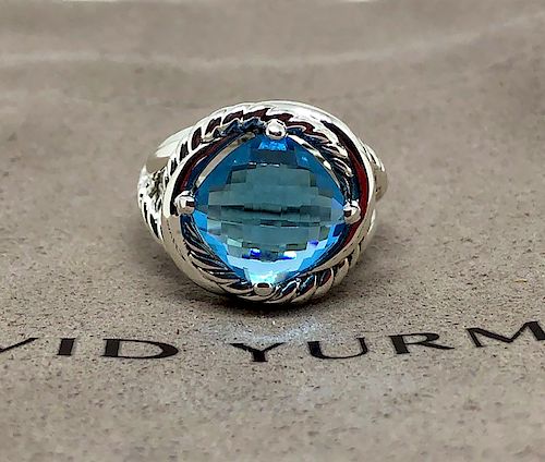 David Yurman Sterling Silver Infinity 11mm Blue Topaz