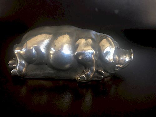 RUSSIAN SILVER PIG STAMPED AND MARKED