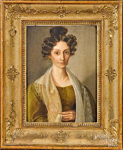 Continental oil on panel portrait of a woman