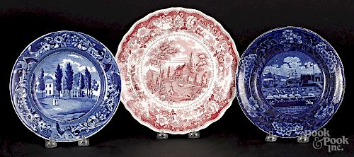 Three Historical Staffordshire plates