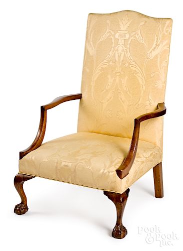 New England Chippendale mahogany lolling chair