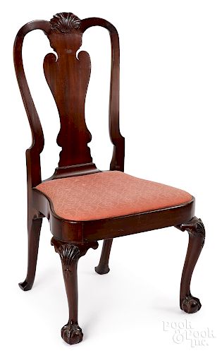 Queen Anne mahogany compass seat dining chair