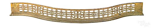 George III engraved brass fire fender