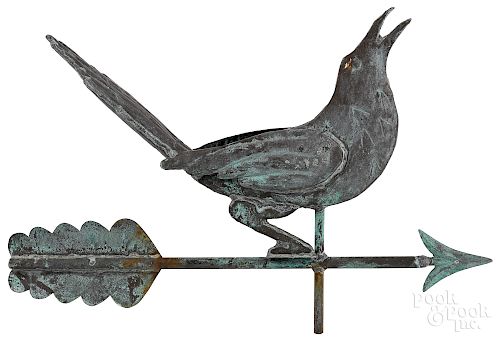Copper full bodied crow weathervane