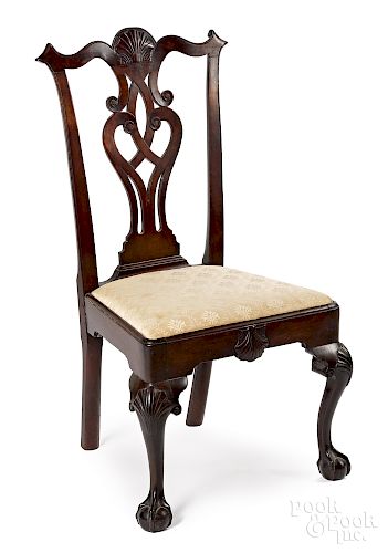 Philadelphia Chippendale walnut dining chair