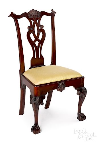 Philadelphia Chippendale walnut dining chair