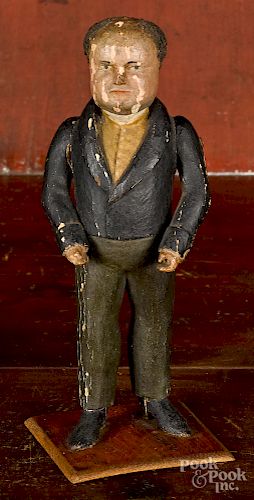 Carved and painted figure of gentleman