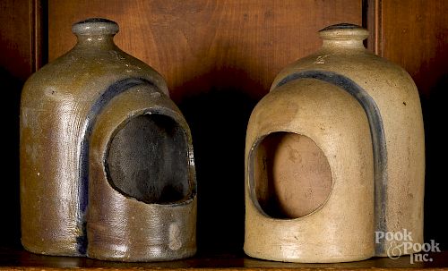 Two Pennsylvania stoneware feeders