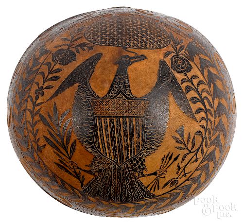 Large sailor's carved gourd