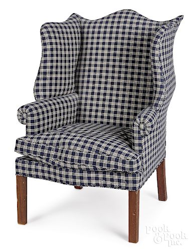 Chippendale mahogany wing chair