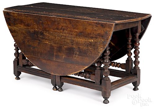 Large George I oak gateleg table